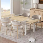 Table de salle à manger/cuisine extensible de 160 cm pour 6-8 personnes, avec cadre en métal robuste, peu encombrante pour cuisine, salle à manger, appartement