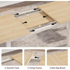 Table de salle à manger/cuisine extensible de 160 cm pour 6-8 personnes, avec cadre en métal robuste, peu encombrante pour cuisine, salle à manger, appartement