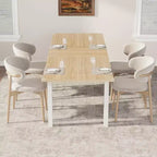 Table de salle à manger/cuisine extensible de 160 cm pour 6-8 personnes, avec cadre en métal robuste, peu encombrante pour cuisine, salle à manger, appartement