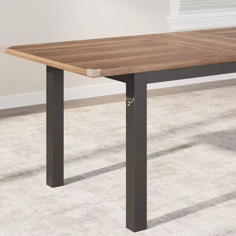 Table de salle à manger/cuisine extensible de 160 cm pour 6-8 personnes, avec cadre en métal robuste, peu encombrante pour cuisine, salle à manger, appartement