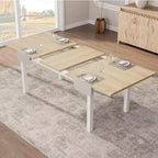 Table de salle à manger/cuisine extensible de 160 cm pour 6-8 personnes, avec cadre en métal robuste, peu encombrante pour cuisine, salle à manger, appartement