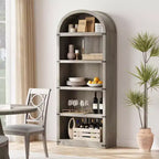 Étagère Arches 5 Niveaux 180 cm avec Grand Espace de Rangement, Bibliothèque de Style Mid-Century Moderne pour Salon, Chambre et Bureau