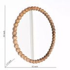 GDFStudio Arabella Miroir mural rond décoratif moderne en bois et verre avec perles en bois