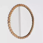 GDFStudio Arabella Miroir mural rond décoratif moderne en bois et verre avec perles en bois