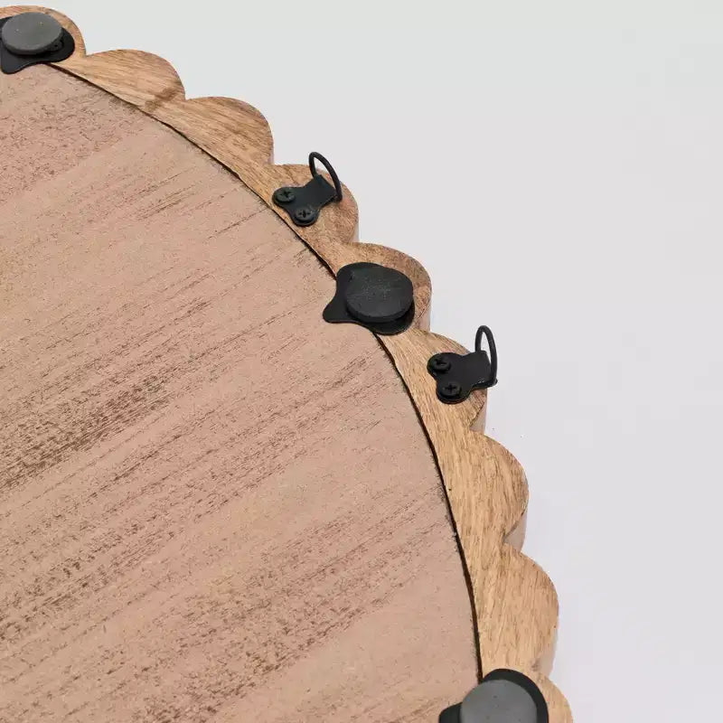 GDFStudio Arabella Miroir mural rond décoratif moderne en bois et verre avec perles en bois