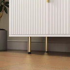Buffet moderne Okak, meuble de rangement avec portes cannelées et étagères réglables, buffet d'appoint pour salon, entrée, couloir, cuisine
