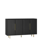 Buffet moderne Okak, meuble de rangement avec portes cannelées et étagères réglables, buffet d'appoint pour salon, entrée, couloir, cuisine