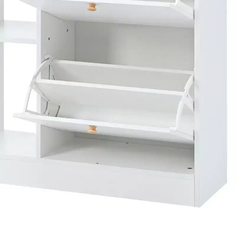 Meuble à chaussures moderne Okak, organisateur de chaussures avec 4 tiroirs à rabat et 2 tiroirs simples, étagère à chaussures autoportante pour entrée, salon