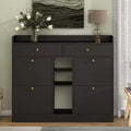 Okak Modern Shoe Cabinet, Shoe Organizer with 4 Panel Flip Drawers and 2 Simple Drawers, Freestanding Shoe Rack for Entryway, Living Room