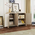 Buffet minimaliste Okak, buffet de salle à manger avec 4 portes et 4 étagères, meuble de rangement pour salon, salle à manger, cuisine