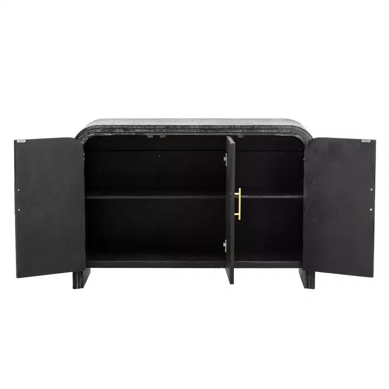 Buffet minimaliste Okak, buffet de salle à manger avec 4 portes et 4 étagères, meuble de rangement pour salon, salle à manger, cuisine