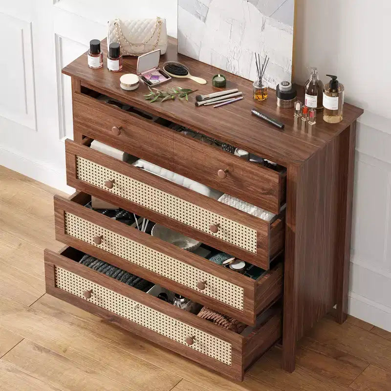 Buffet de ferme Okak, meuble de rangement avec 4 tiroirs, pour salon, salle à manger, cuisine
