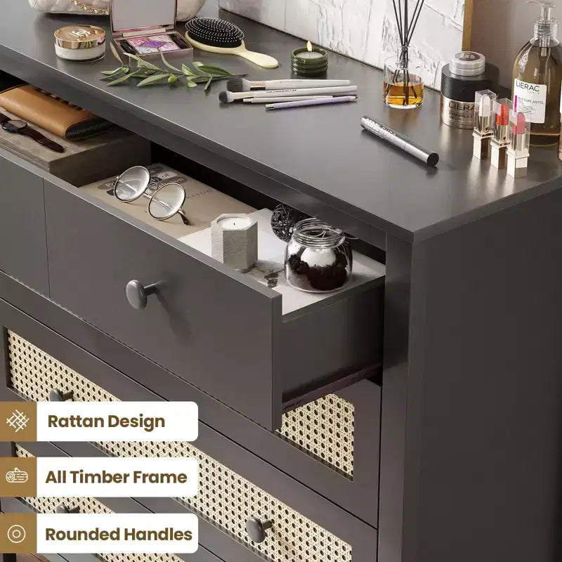 Buffet de ferme Okak, meuble de rangement avec 4 tiroirs, pour salon, salle à manger, cuisine