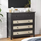 Okak Farmhouse Sideboard Cabinet, Buffet Cabinet with 4 Drawers, Storage Cabinet for Living Room, Dining Room, Kitchen