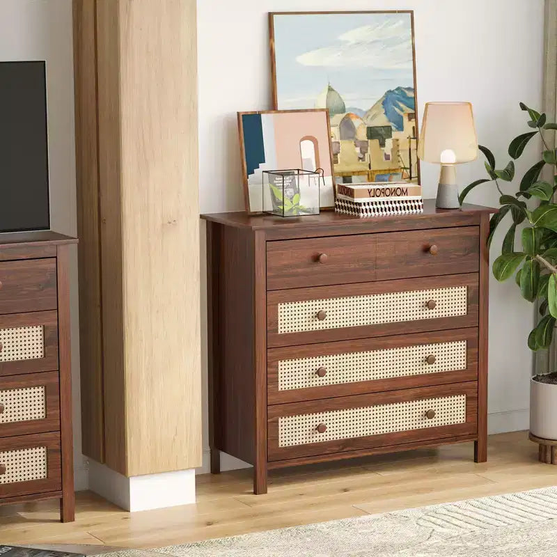 Buffet de ferme Okak, meuble de rangement avec 4 tiroirs, pour salon, salle à manger, cuisine