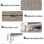 Meuble à chaussures cannelé COZONY avec tiroirs basculants, Organisateur de rangement étroit moderne pour entrée, Étagère à chaussures sur pied de style ferme pour porte d'entrée