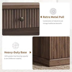 COZONY 60 Bureau de direction moderne avec plateau en bois cannelé, meuble de classement et tiroirs, grand bureau de rangement pour bureau à domicile, bureau et chambre à coucher