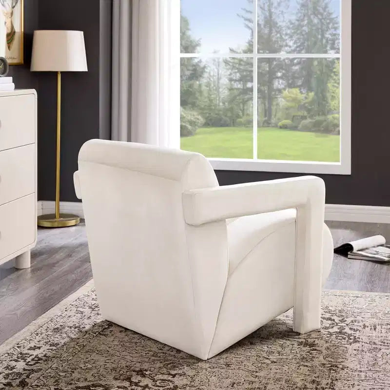 Fauteuil d'appoint contemporain en velours Velmor de Roundhill Furniture