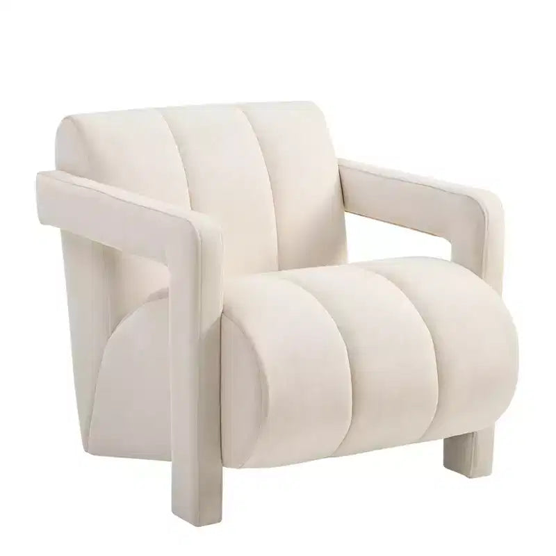 Fauteuil d'appoint contemporain en velours Velmor de Roundhill Furniture
