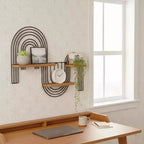 Pot de fleurs en céramique avec support - Jardinière ronde décorative avec base en bambou - Pot de fleurs bohème moderne pour la maison ou le bureau - 9 ivoire et beige