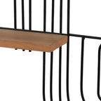 Pot de fleurs en céramique avec support - Jardinière ronde décorative avec base en bambou - Pot de fleurs bohème moderne pour la maison ou le bureau - 9 ivoire et beige
