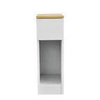 AndMakers 8 in. White Titanium Rectangular Wood End Table with 1 Drawer