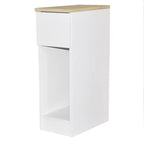 Table d'appoint rectangulaire en bois blanc titane de 20 cm avec 1 tiroir AndMakers