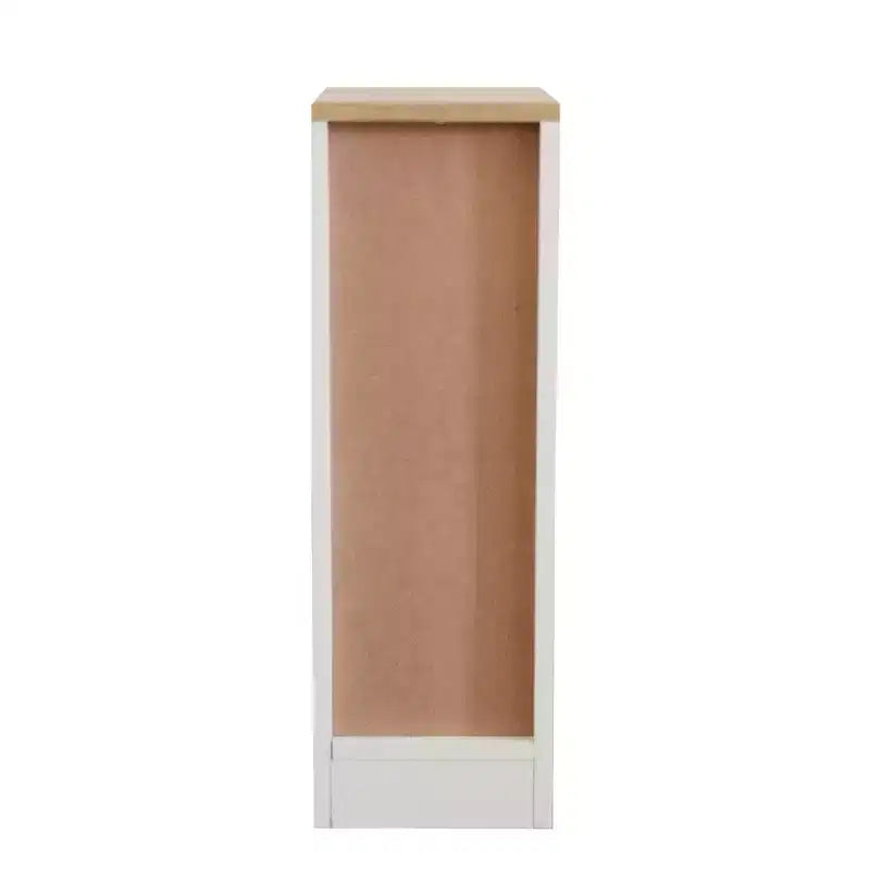 Table d'appoint rectangulaire en bois blanc titane de 20 cm avec 1 tiroir AndMakers