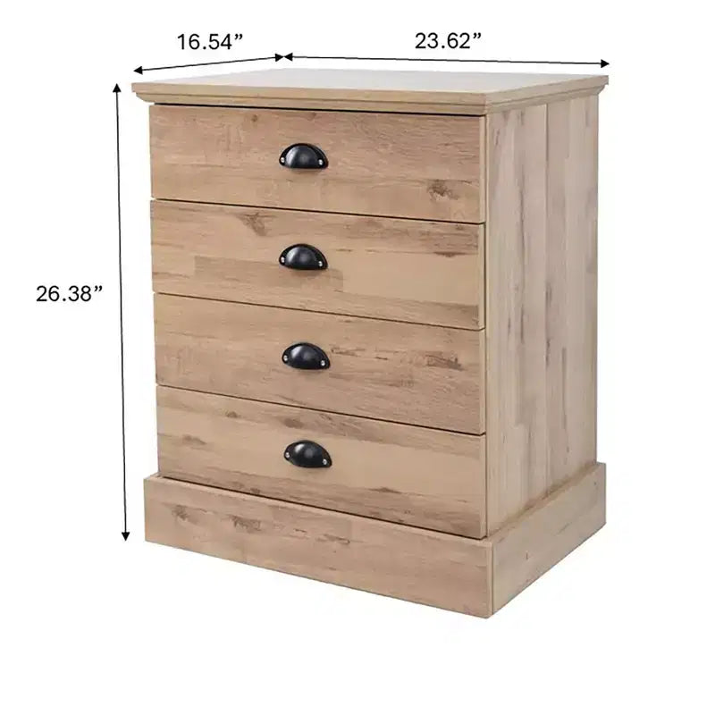 Table de chevet AndMakers en bois à 4 tiroirs