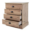 Table de chevet AndMakers en bois à 4 tiroirs
