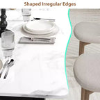Table à manger rectangulaire 71 / 78 pour 6-8 personnes avec bord irrégulier ondulé et cadre en métal, imperméable et résistant aux rayures, polyvalente pour manger/travailler/étudier