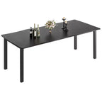 Table à manger rectangulaire 71 / 78 pour 6-8 personnes avec bord irrégulier ondulé et cadre en métal, imperméable et résistant aux rayures, polyvalente pour manger/travailler/étudier