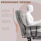 Chaise de bureau de direction Okak avec repose-pieds pliable, chaise d'ordinateur avec soutien lombaire et dossier inclinable, chaise confortable pour l'étude et le bureau