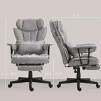 Chaise de bureau de direction Okak avec repose-pieds pliable, chaise d'ordinateur avec soutien lombaire et dossier inclinable, chaise confortable pour l'étude et le bureau