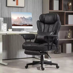 Chaise de bureau de direction Okak avec repose-pieds pliable, chaise d'ordinateur avec soutien lombaire et dossier inclinable, chaise confortable pour l'étude et le bureau
