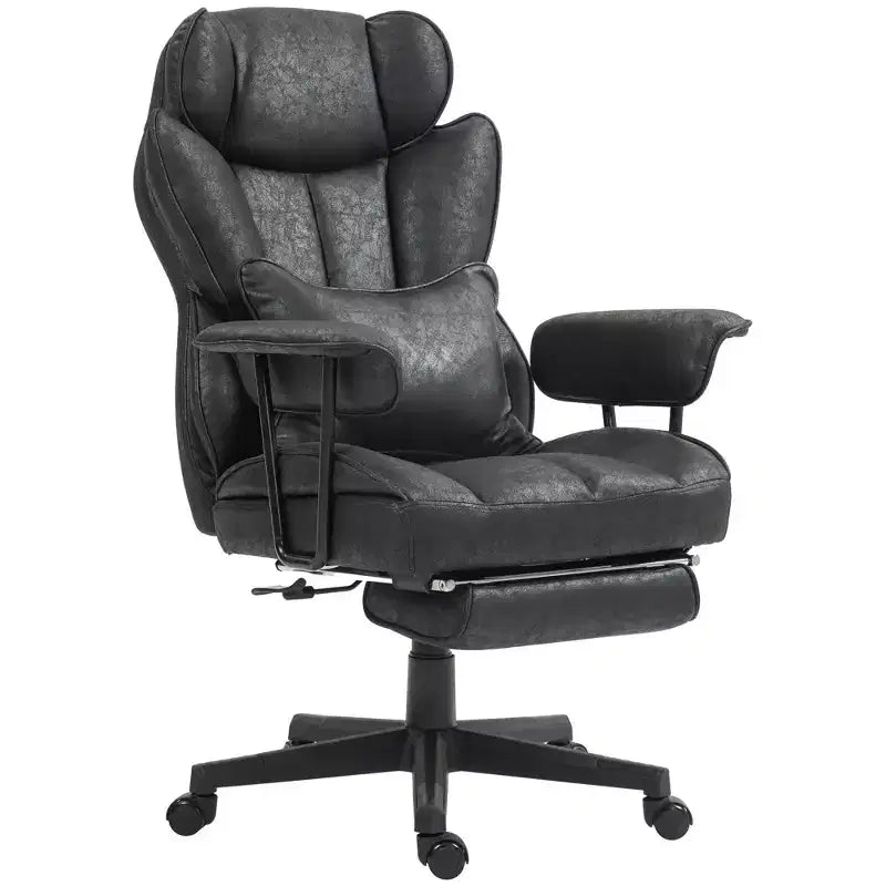 Chaise de bureau de direction Okak avec repose-pieds pliable, chaise d'ordinateur avec soutien lombaire et dossier inclinable, chaise confortable pour l'étude et le bureau