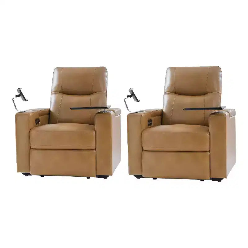 Fauteuil inclinable Flora en cuir véritable, lot de 2 | HULALA HOME