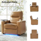 Fauteuil inclinable Flora en cuir véritable, lot de 2 | HULALA HOME