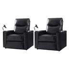 Fauteuil inclinable Flora en cuir véritable, lot de 2 | HULALA HOME