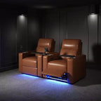 Fauteuil inclinable Flora en cuir véritable, lot de 2 | HULALA HOME