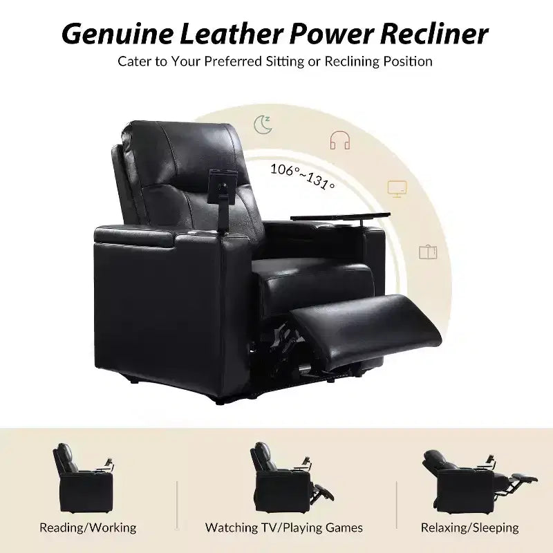 Fauteuil inclinable Flora en cuir véritable, lot de 2 | HULALA HOME