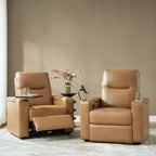 Fauteuil inclinable Flora en cuir véritable, lot de 2 | HULALA HOME
