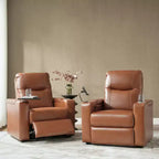 Fauteuil inclinable Flora en cuir véritable, lot de 2 | HULALA HOME
