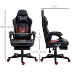 Chaise de gaming Okak High-Back avec appuie-tête, chaise d'ordinateur avec soutien lombaire et repose-pieds, chaise de bureau pour l'étude, salle de lecture