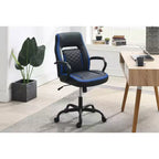Chaise de jeu Okak avec accoudoirs, chaise croisée avec roulettes, chaise d'ordinateur rembourrée pour étude, bureau, salle de jeux
