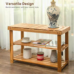 Banc à chaussures GDFStudio Dominic rustique à 3 niveaux en bois d'acacia