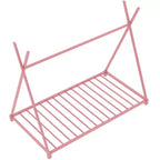 Lit au sol Bellemave taille jumeau pour enfants, lit au sol Montessori en métal pour enfants lit tente avec lattes, rose