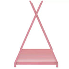 Lit au sol Bellemave taille jumeau pour enfants, lit au sol Montessori en métal pour enfants lit tente avec lattes, rose