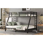 Bellemave Lit Superposé Jumeau XL sur Grand Lit pour Adultes, Cadre Métallique Robuste avec 2 Échelles, Conception Silencieuse, Noir