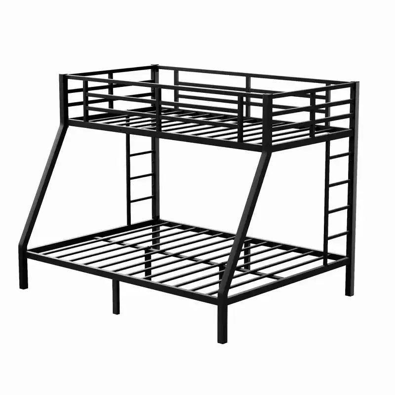 Bellemave Lit Superposé Jumeau XL sur Grand Lit pour Adultes, Cadre Métallique Robuste avec 2 Échelles, Conception Silencieuse, Noir